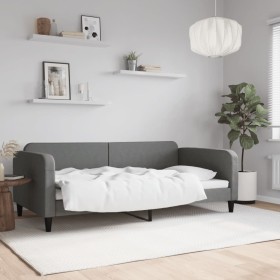 Letto da Giorno Grigio Scuro 100x200 cm in Tessuto