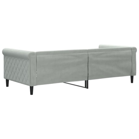 Letto da Giorno Grigio Chiaro 90x200 cm in Velluto