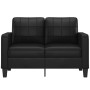 Divano a 2 Posti Nero 120 cm in Similpelle