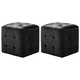 Comodini 2 pz Nero 30x30x30 cm in Tessuto Vellutato