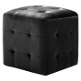 Comodini 2 pz Nero 30x30x30 cm in Tessuto Vellutato