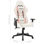 Sedia da Gaming Bianca e Rosa in Similpelle