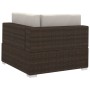 Set Divani da Giardino 4 pz con Cuscini in Polyrattan Marrone