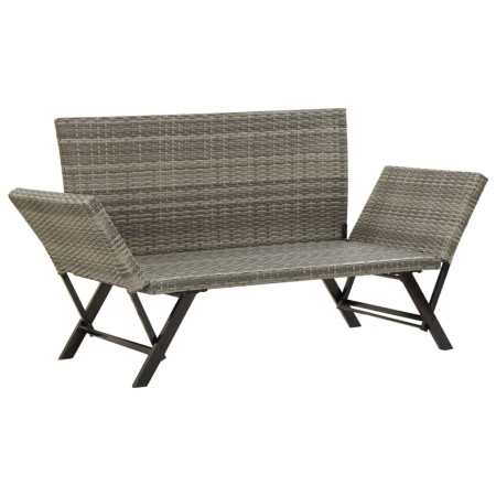 Panchina da Giardino con Cuscini 176 cm in Polyrattan Grigio