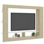 Mobile TV Bianco e Rovere Sonoma 152x22x113cm Legno Multistrato