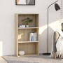 Libreria 3 Ripiani Bianco Rovere Sonoma 60x30x114cm Multistrato