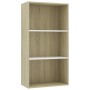 Libreria 3 Ripiani Bianco Rovere Sonoma 60x30x114cm Multistrato