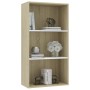 Libreria 3 Ripiani Bianco Rovere Sonoma 60x30x114cm Multistrato