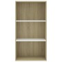 Libreria 3 Ripiani Bianco Rovere Sonoma 60x30x114cm Multistrato