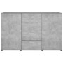 Credenza Grigio Cemento 120x35,5x75 cm in Legno Multistrato