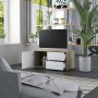 Mobile TV Bianco e Rovere Sonoma 80x34x36 cm Legno Multistrato