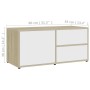 Mobile TV Bianco e Rovere Sonoma 80x34x36 cm Legno Multistrato