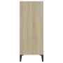 Credenza Bianca e Rovere Sonoma 57x35x90 cm Legno Multistrato