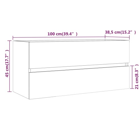 Mobile Lavabo Grigio Sonoma 100x38,5x45 cm in Legno Multistrato