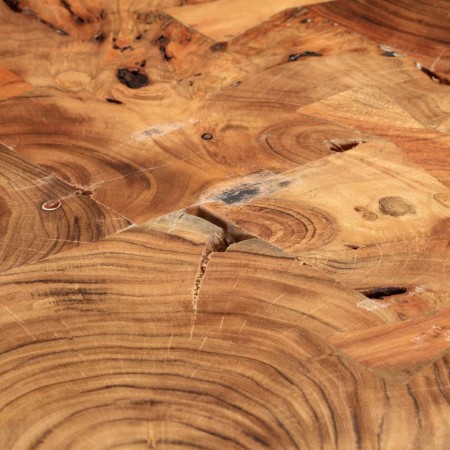 Tavolino da Caffè 35 cm 6 Tronchi in Legno Massello di Sheesham