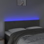 Testiera a LED Grigio Scuro 144x5x78/88 cm in Velluto