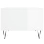 Tavolino Salotto Bianco Lucido 60x50x36,5 cm Legno Multistrato