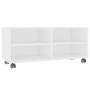 Mobile TV con Ruote Bianco 90x35x35 cm in Legno Multistrato