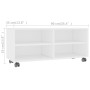 Mobile TV con Ruote Bianco 90x35x35 cm in Legno Multistrato