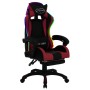 Sedia da Gaming con Luci a LED RGB Rosso Vino e Nera Similpelle