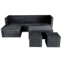 Set Divani da Giardino 4 pz con Cuscini in Polyrattan Nero