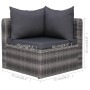 Set Divani da Giardino 6 pz con Cuscini in Polyrattan Grigio