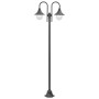 Lampione da Giardino E27 220 cm in Alluminio 2 Lampade Bronzo