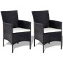 Set Divani da Giardino 4 pz con Cuscini in Polyrattan Nero