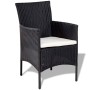 Set Divani da Giardino 4 pz con Cuscini in Polyrattan Nero