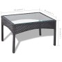 Set Divani da Giardino 4 pz con Cuscini in Polyrattan Nero