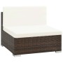 Set Divani da Giardino 8 pz con Cuscini in Polyrattan Marrone