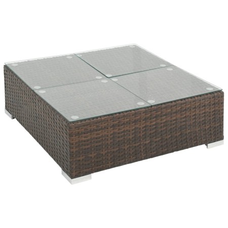 Set Divani da Giardino 8 pz con Cuscini in Polyrattan Marrone