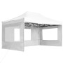 Gazebo Professionale Pieghevole in Alluminio Pareti 4,5x3m Bianco