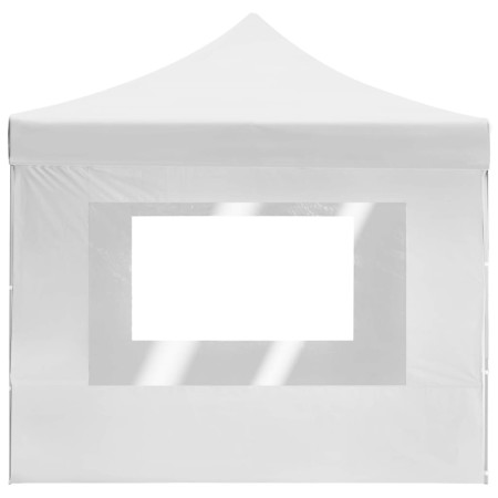 Gazebo Professionale Pieghevole in Alluminio Pareti 4,5x3m Bianco