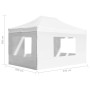 Gazebo Professionale Pieghevole in Alluminio Pareti 4,5x3m Bianco