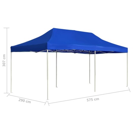 Gazebo Professionale Pieghevole Alluminio 6x3 m Blu