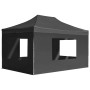 Gazebo Pieghevole con Pareti in Alluminio 4,5x3m Antracite