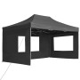 Gazebo Pieghevole con Pareti in Alluminio 4,5x3m Antracite