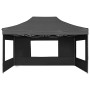 Gazebo Pieghevole con Pareti in Alluminio 4,5x3m Antracite