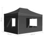 Gazebo Pieghevole con Pareti in Alluminio 4,5x3m Antracite