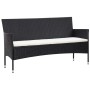 Set Divani da Giardino 5 pz con Cuscini in Polyrattan Nero