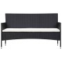 Set Divani da Giardino 5 pz con Cuscini in Polyrattan Nero