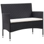 Set Divani da Giardino 5 pz con Cuscini in Polyrattan Nero