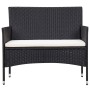 Set Divani da Giardino 5 pz con Cuscini in Polyrattan Nero