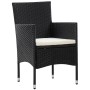 Set Divani da Giardino 5 pz con Cuscini in Polyrattan Nero