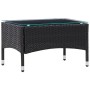 Set Divani da Giardino 5 pz con Cuscini in Polyrattan Nero