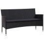 Set Divani da Giardino 4 pz con Cuscini in Polyrattan Nero