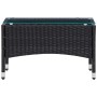 Set Divani da Giardino 4 pz con Cuscini in Polyrattan Nero