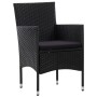 Set Divani da Giardino 4 pz con Cuscini in Polyrattan Nero