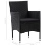 Set Divani da Giardino 4 pz con Cuscini in Polyrattan Nero